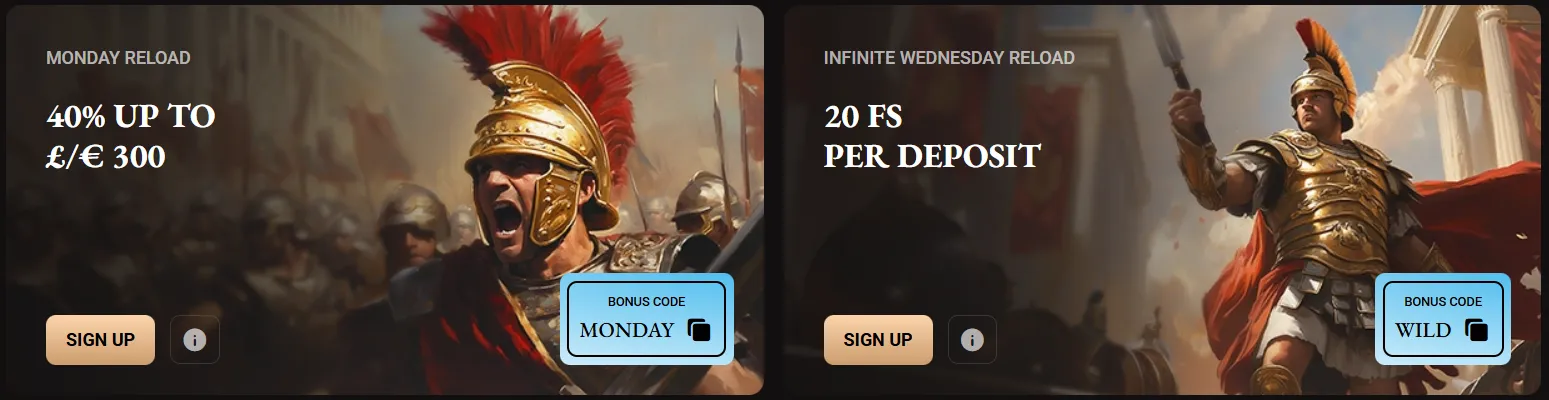 LegionBet Casino promotions, bonuses and special deals