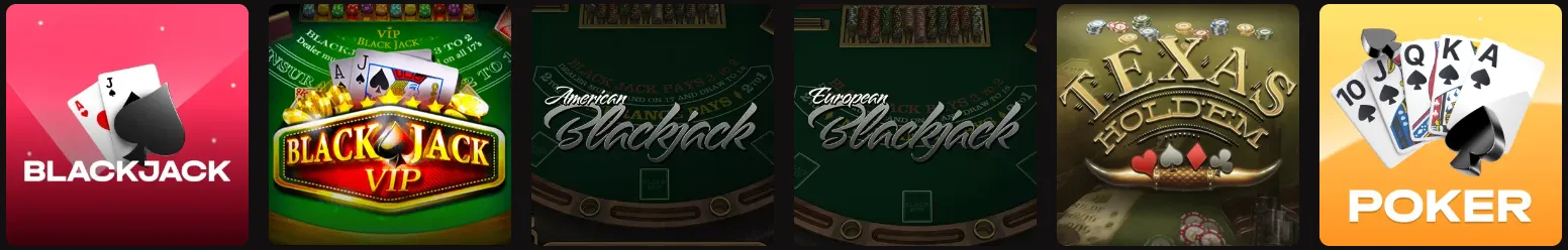 Table games at LegionBet Casino including blackjack and roulette