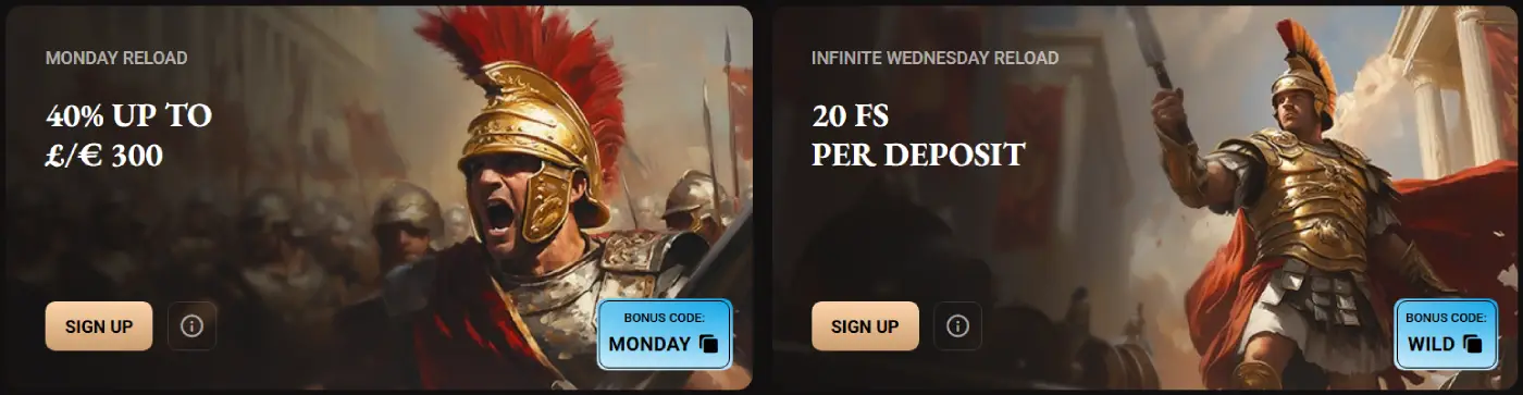LegionBet Casino Reload bonuses